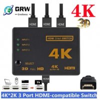 HDMI 4K swich 3 to 1 Ultra HD, снимка 5 - Суичове - 39458760