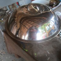 Хромникелова тава с капак, снимка 1 - Съдове за готвене - 29849965