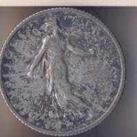 Франция стар сребърен франк 1909 година, снимка 2 - Нумизматика и бонистика - 38318931