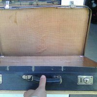 Стар чехословашки куфар от кожа и мукава, снимка 5 - Антикварни и старинни предмети - 36753212