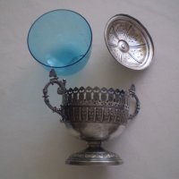 Стара захарница бонбониера  ВМФ Уникат с оригиналното стъкло  wmf, снимка 7 - Антикварни и старинни предмети - 37460864