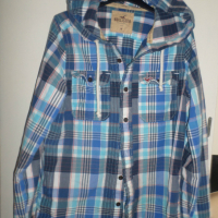 Риза с качулка Hollister by A&F Light Blue S Small M Med, снимка 10 - Ризи - 36550625