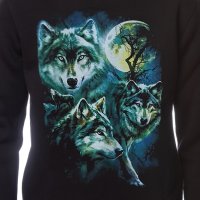 Нов мъжки суичър с дигитален печат Три вълка, пълнолуние, Серия вълци, снимка 3 - Суичъри - 30163088