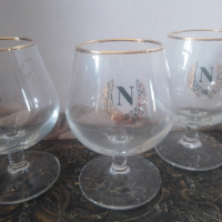 6 броя Чаши за коняк Наполеон маркирани Франция позлата, снимка 1 - Антикварни и старинни предмети - 44921223