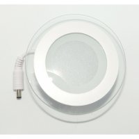 LED панел за вграждане стъкло - кръг, 18 W бяла светлина с LED драйвер, снимка 1 - Лампи за таван - 39220302