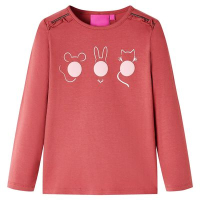 Детска тениска с дълъг ръкав, опушено розово, 140(SKU:13778, снимка 1 - Детски тениски и потници - 44779114