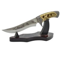 ловен нож колекционерски нож сувенир подарьк на трофейна поставка, снимка 5 - Ножове - 42081709