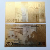 Сувенирни златисти евро банкноти, снимка 7 - Колекции - 37162478