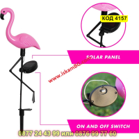 Градинска соларна лампа фламинго - КОД 4157, снимка 4 - Соларни лампи - 44681801