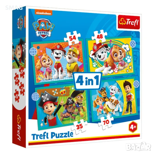 Пъзел Paw Patrol 4 в 1 S_1207796, снимка 1