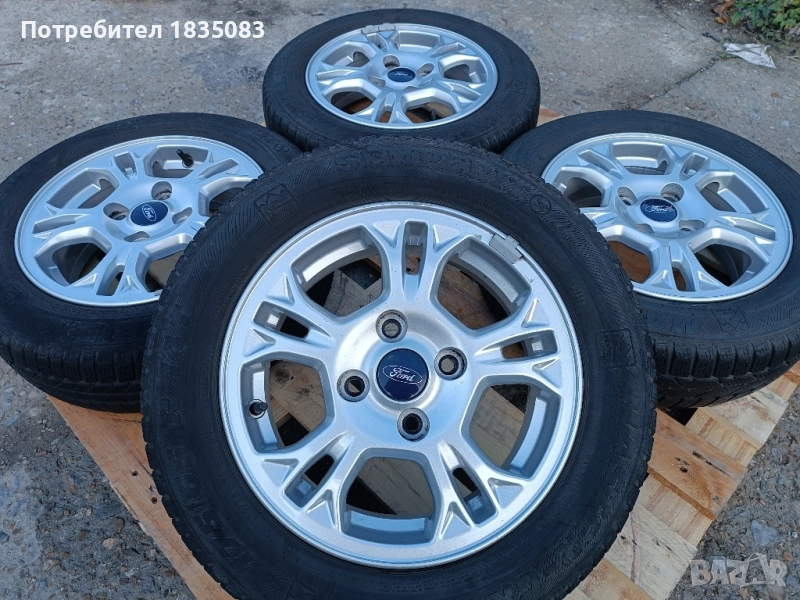 Лети джанти 14ки 4х108 Ford + зимни гуми 175/65/14, снимка 1
