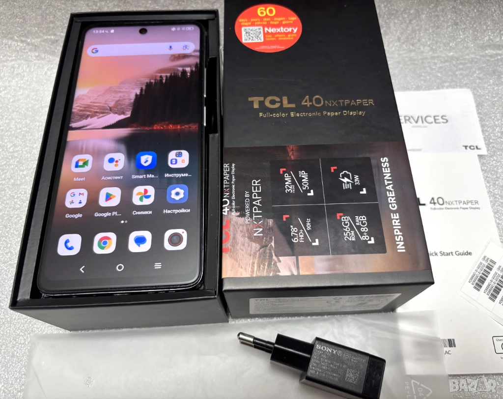 Смартфон TCL 40 NXTPAPER 8 GB 256 GB, Opalescent, снимка 1