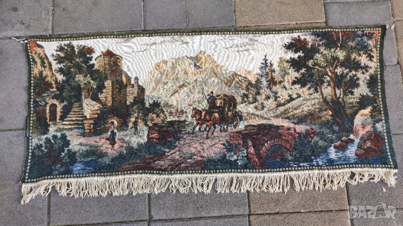 Стар ръчно изработен кавьор, гоблен, украса за стена. , снимка 1