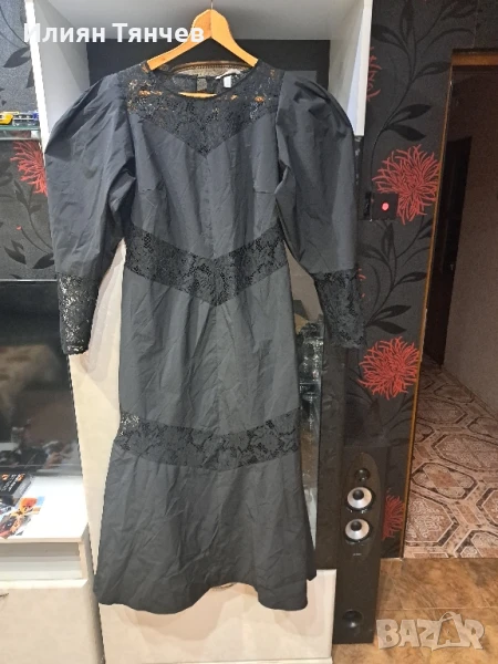 черна рокля шушляк и дантела, снимка 1