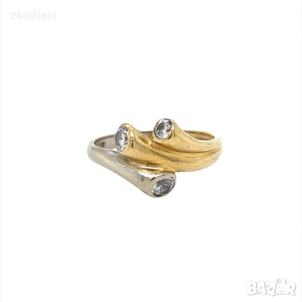 Златен дамски пръстен 2,81гр. размер:55 14кр. проба:585 модел:21966-2, снимка 1