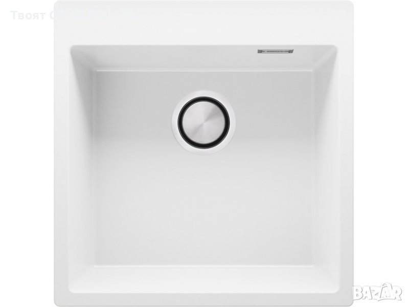 Кухненска Мивка от гранит модел Осло 50 XXL 490 x 500 mm - бяла, снимка 1