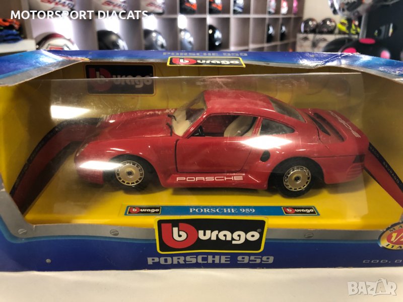 ТОП ЦЕНА НОВА колекционерска количка PORSCHE 959 1:24 мащаб на марката BBURAGO, снимка 1