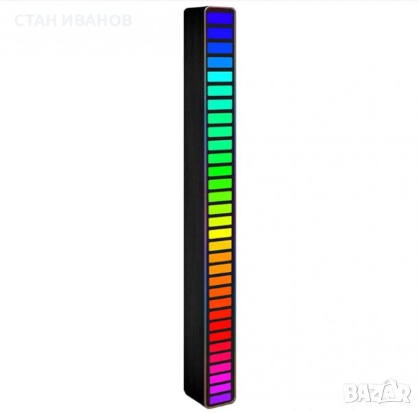 RGB светодиодна лента с гласово активирана ритъмна светлина, Модел LX9B, Черен, снимка 1