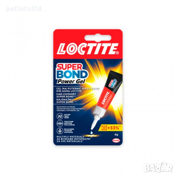 Лепило-гел секундно LOCTITE Super Bond POWER GEL 4 гр., снимка 1