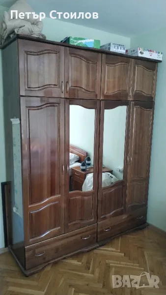 Гардероб 4 четирикрилен масив, снимка 1