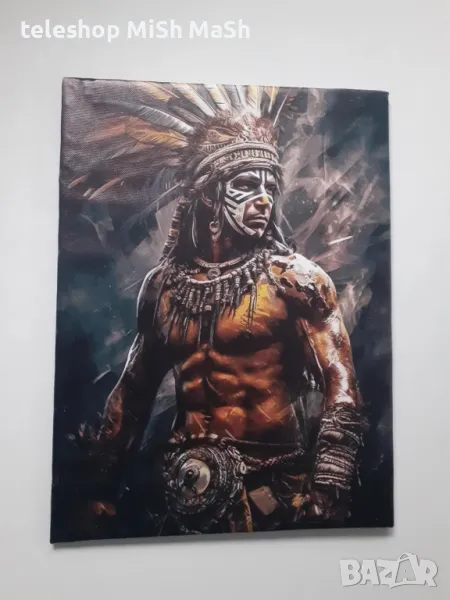 нова картина платно на дървена рамка с индианец , снимка 1