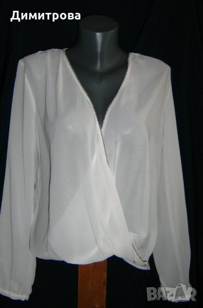 Елегантна бяла блуза, снимка 1