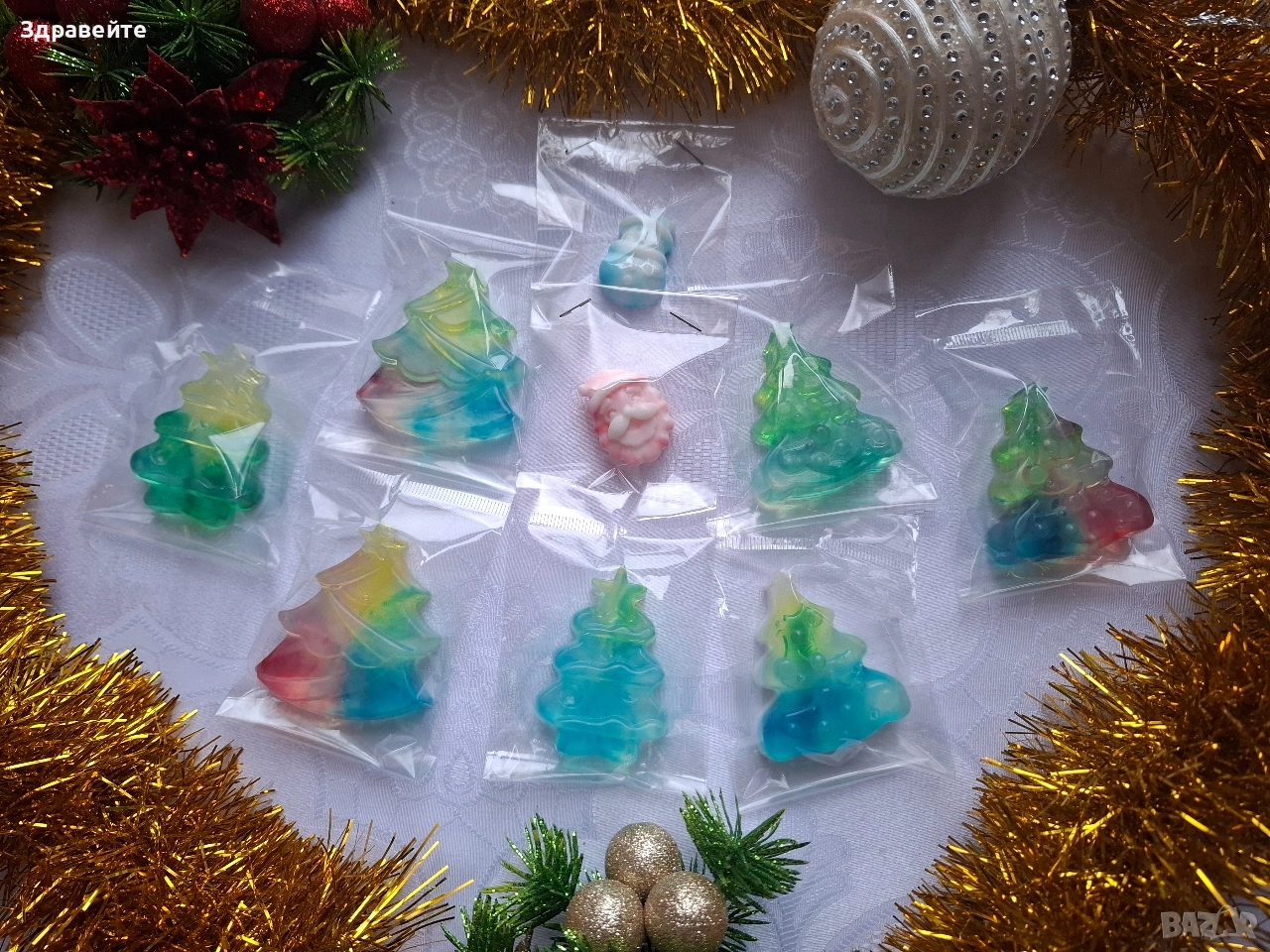 Коледни глицеринови подаръчета за малки и големи, снимка 1