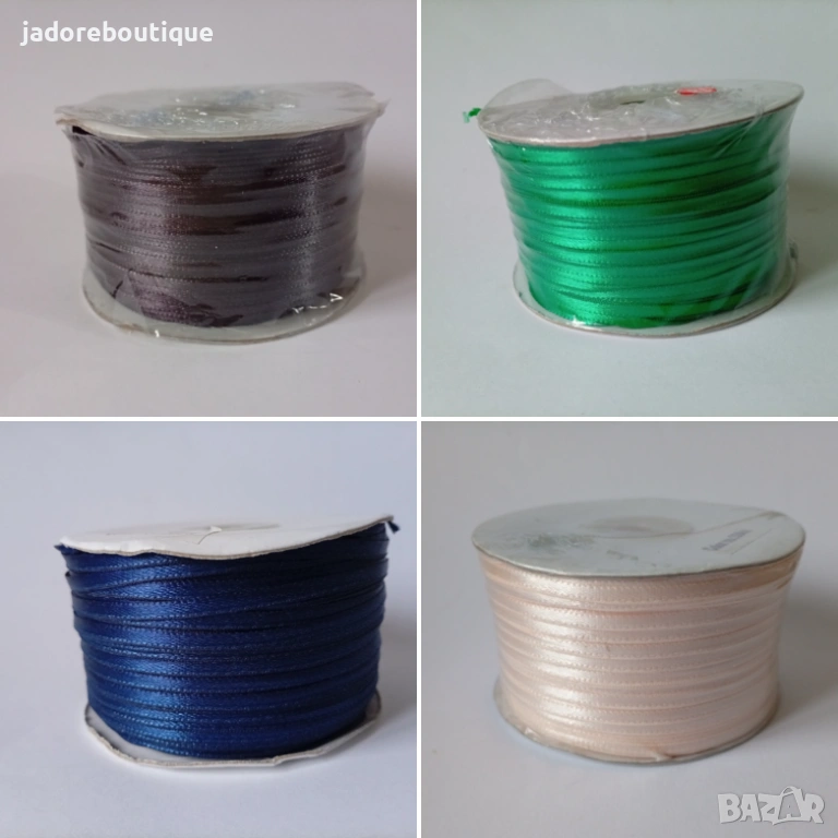 250 метра/ ролка Сатенена панделка 4 мм - различни цветове , снимка 1