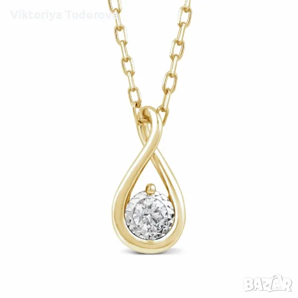 Ново колие с диамант-0,20к-Топ оферта, снимка 1