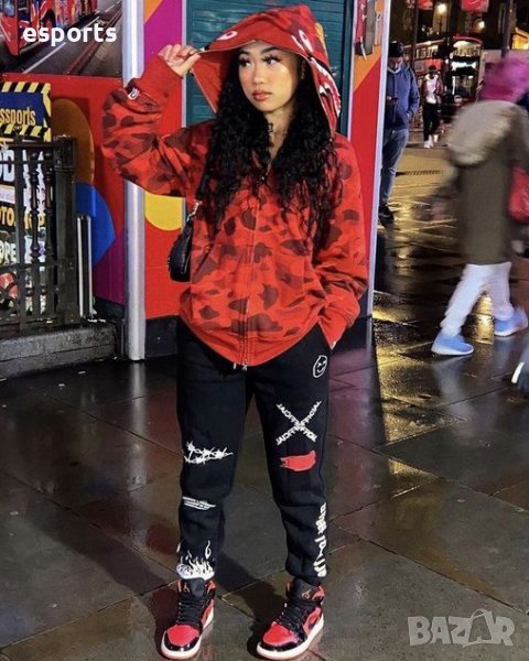 Casual Суичър Bape A Bathing Ape Purple Camo M L XL 2XL (блуза с качулка) , снимка 1