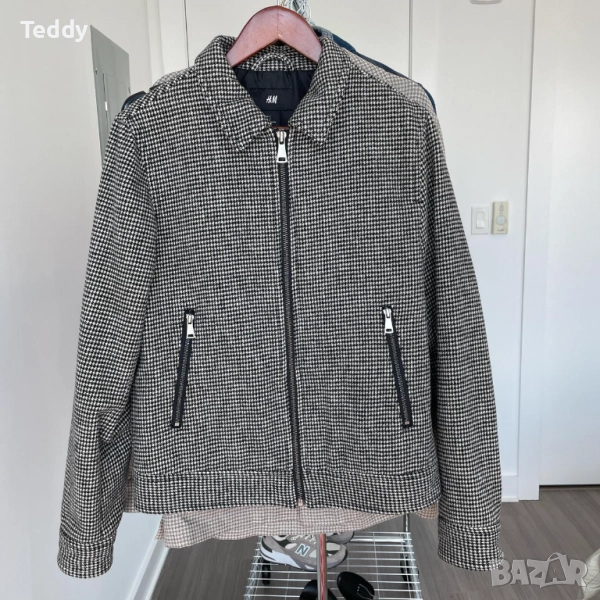 Вълнено бомбър яке H&M, размер L, унисекс, снимка 1