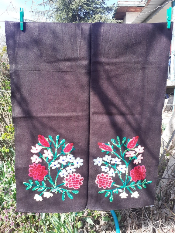 Стара автентична голяма фъкана престилка за носия, снимка 1