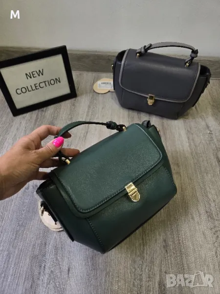 Нова колекция чанта в зелен и сив цвят на намаление , снимка 1