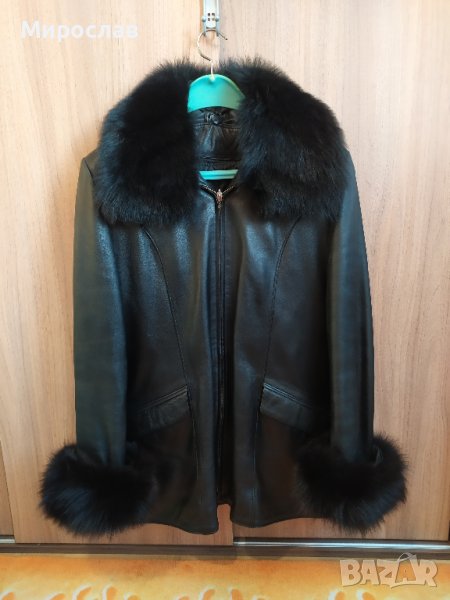 Дамско кожено яке с пух 125 лв. , снимка 1