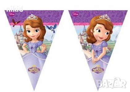 Принцеса София Първа Sofia the First найлонов Парти Гирлянд флагчета знаменца Флаг Банер рожден ден, снимка 1