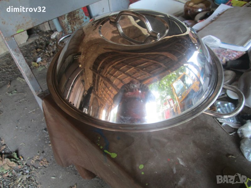 Хромникелова тава с капак, снимка 1