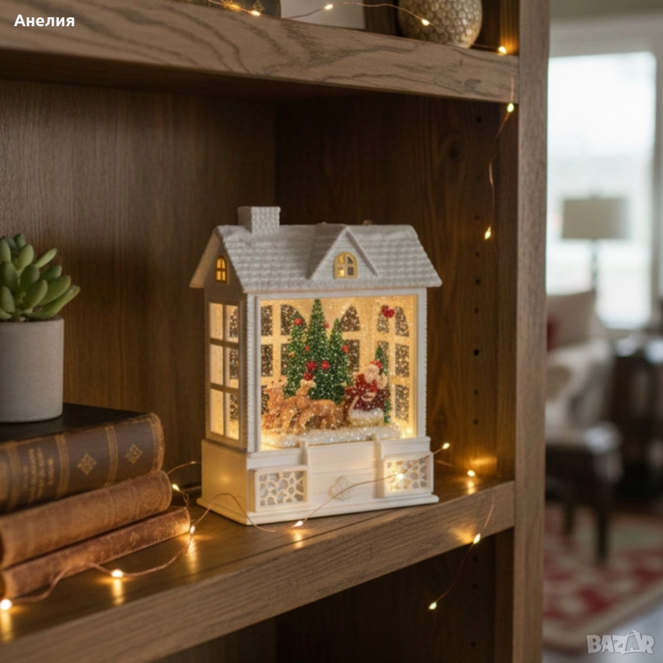 Снежна Коледна къщичка с Дядо Коледа, снимка 1