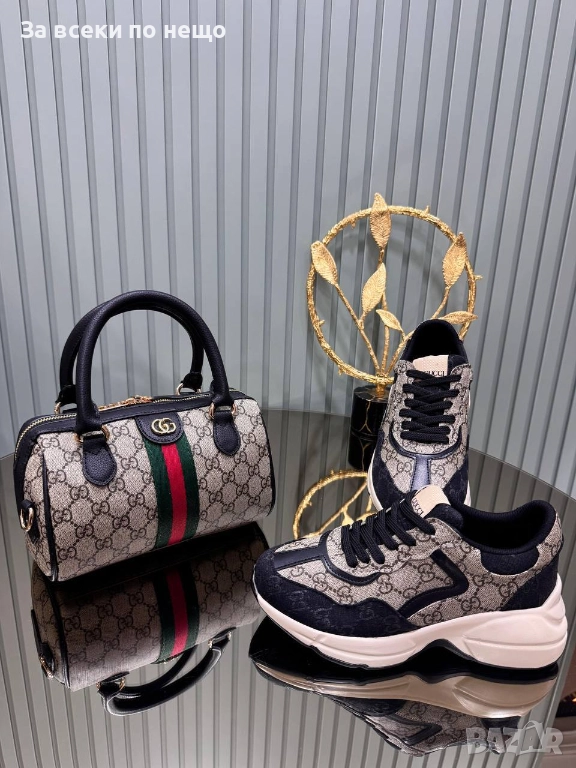 Gucci Комплект Дамски Маратонки и Дамска Чанта - Налични Различни Цветове И Модели Код SK405, снимка 1