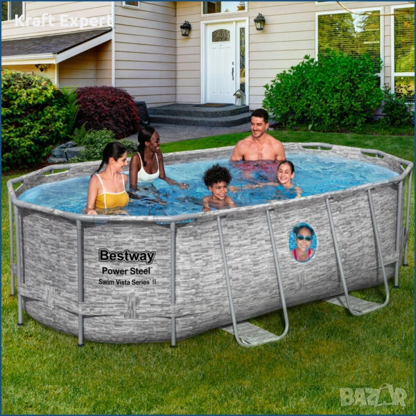 БАСЕЙН СГЛОБЯЕМ BESTWAY Steel ProMax 56709 С ПОМПА 366×100см, снимка 1
