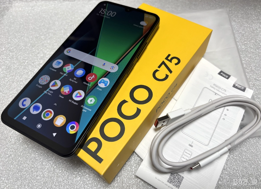 КАТО НОВ! Xiaomi Poco C75 128GB 6GB RAM Black, снимка 1