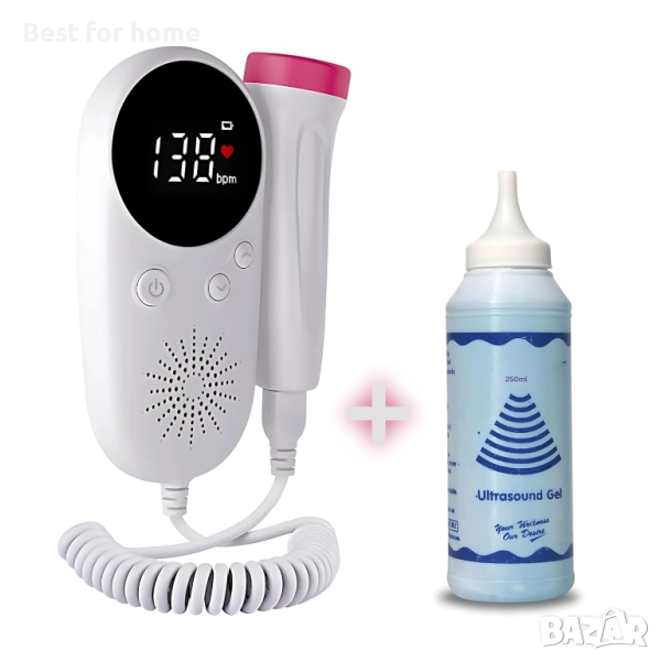 Aika Mini фетален доплеров сърдечен монитор, ултразвуково устройство за бременност, снимка 1