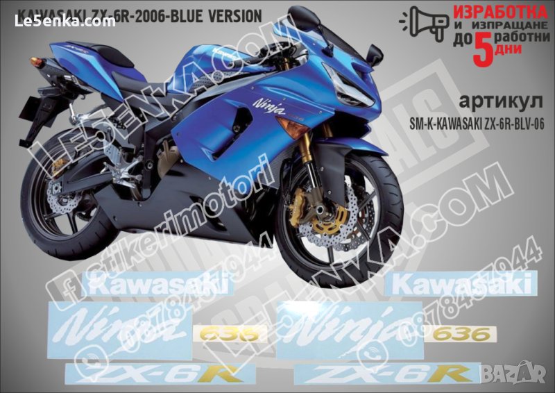 KAWASAKI ZX-6R BLUE VERSION 2006 SM-K-KAWASAKI ZX-6R-BLV-06, снимка 1