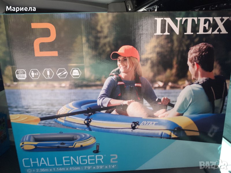 Продавам нови надуваеми лодки с гребла Intex challenger 2 , надуваема лодка с гребла  за двама души, снимка 1