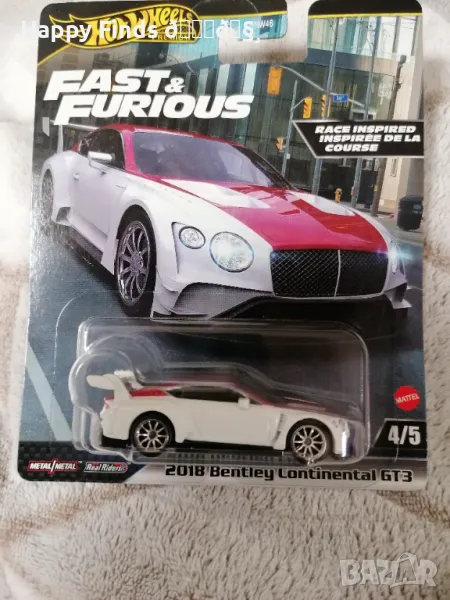 💕🧸  Hot Wheels 2018 Bentley Continental GT3 Fast end furious Premium, снимка 1