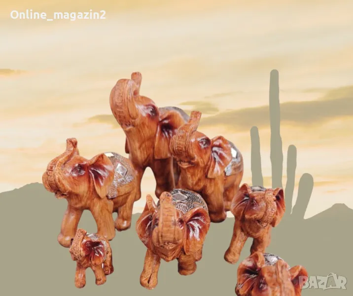 Комплект от 7 слончета за щастливи моменти и благополучие, снимка 1