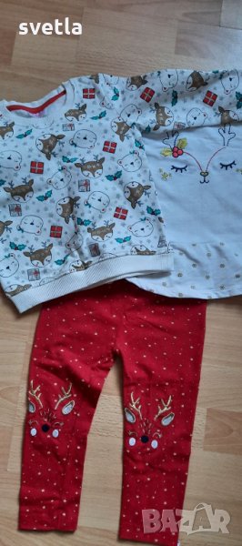 Коледна туника и коледна блуза за момиченце 92р , снимка 1