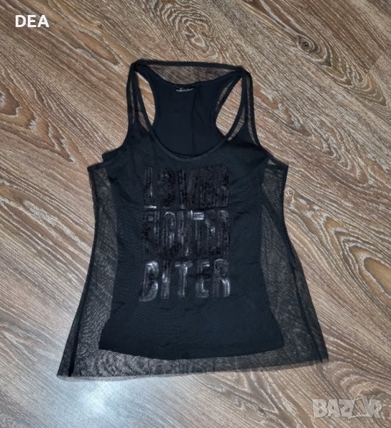 Черен потник с тюл KIKIRIKI S/M-10лв., снимка 1