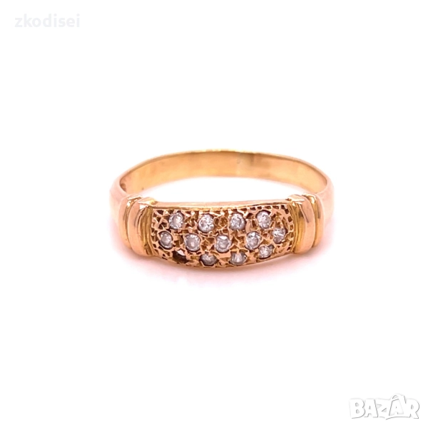 Златен дамски пръстен 3,32гр. размер:64 14кр. проба:585 модел:34347-1, снимка 1
