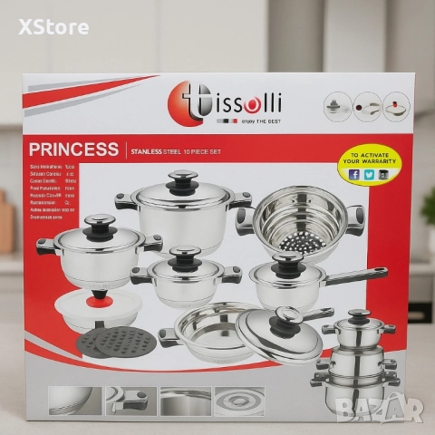 Комплект съдове за готвене Tissolli 16 Pc Princess