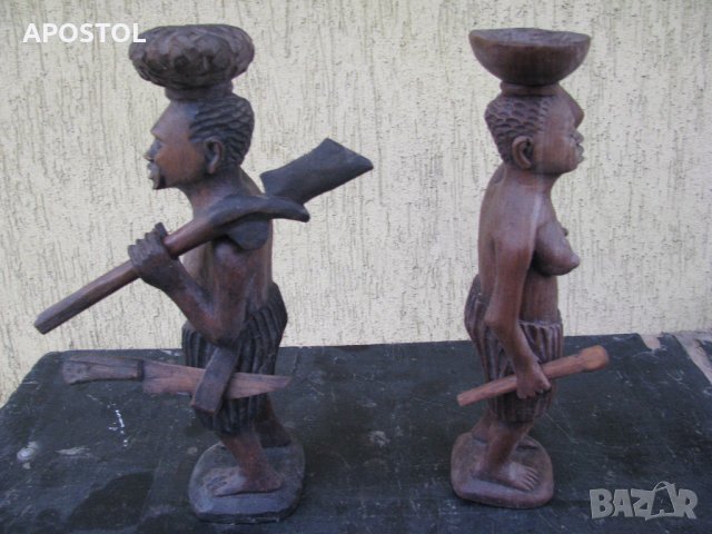  дървена статуетка африканска , снимка 4 - Колекции - 30408440